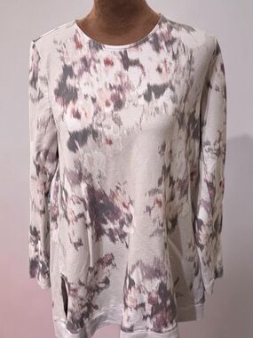 Pure Jill Women's Cream Floral-Print Long Sleeve Tee